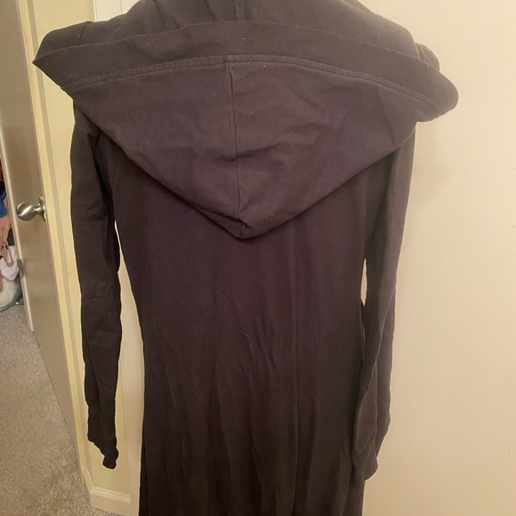 Long (ankle) length black fleece cardigan - Picture 3 of 3